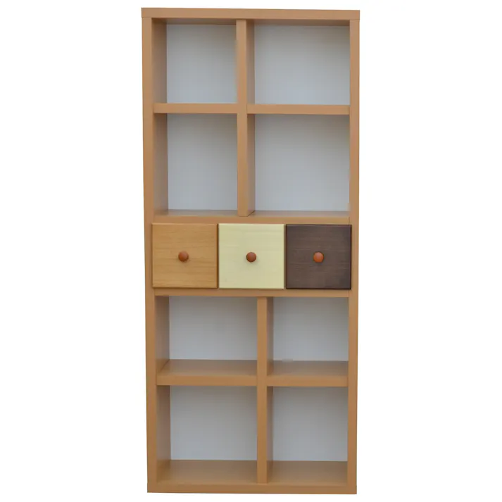 nakakei シェルフ スクエア ナチュラル 高さ147cm ハイタイプ 213214 本棚 ブックシェルフ 収納棚【別送品】