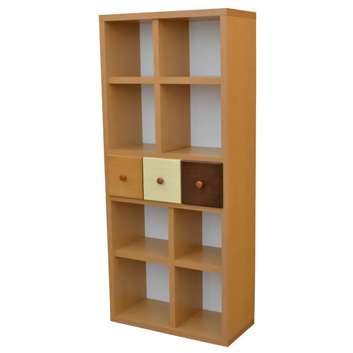 nakakei シェルフ スクエア ナチュラル 高さ147cm ハイタイプ 213214 本棚 ブックシェルフ 収納棚【別送品】