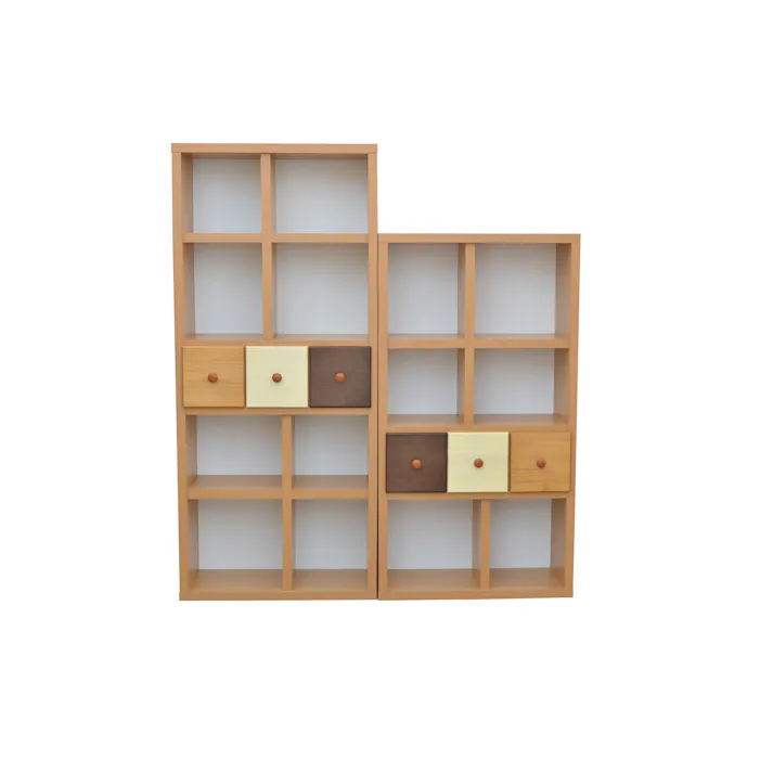 nakakei シェルフ スクエア ナチュラル 高さ147cm ハイタイプ 213214 本棚 ブックシェルフ 収納棚【別送品】