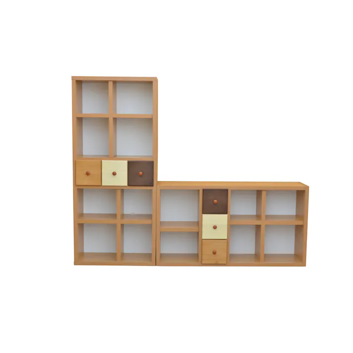 nakakei シェルフ スクエア ナチュラル 高さ147cm ハイタイプ 213214 本棚 ブックシェルフ 収納棚【別送品】