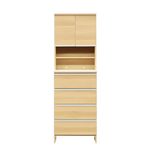 doi 収納家具 ランドリー収納 ポケット 高さ180cm ハイタイプ ナチュラル 幅60cm 243699 省スペース 収納力抜群 洗濯機【別送品】