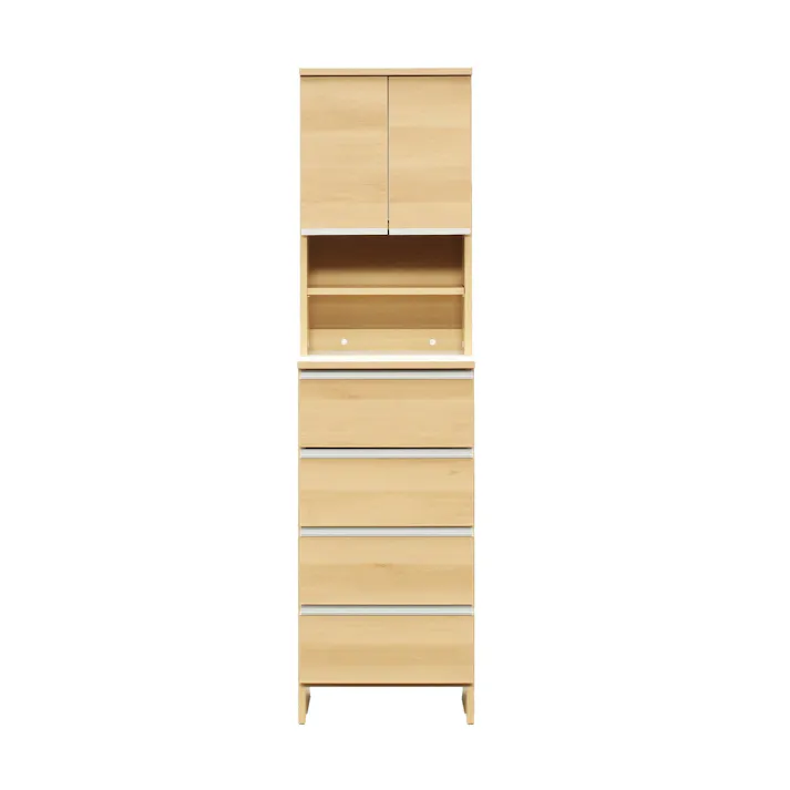 doi 収納家具 ランドリー収納 ポケット 高さ180cm ハイタイプ ナチュラル 幅50cm 243705 省スペース 収納力抜群 洗濯機【別送品】