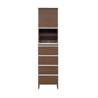 doi 収納家具 ランドリー収納 ポケット 高さ180cm ハイタイプ ブラウン 幅45cm 243709 省スペース 収納力抜群 洗濯機【別送品】