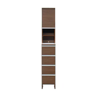 doi 収納家具 ランドリー収納 ポケット 高さ180cm ハイタイプ ブラウン 幅30cm 243718 省スペース 収納力抜群 洗濯機【別送品】