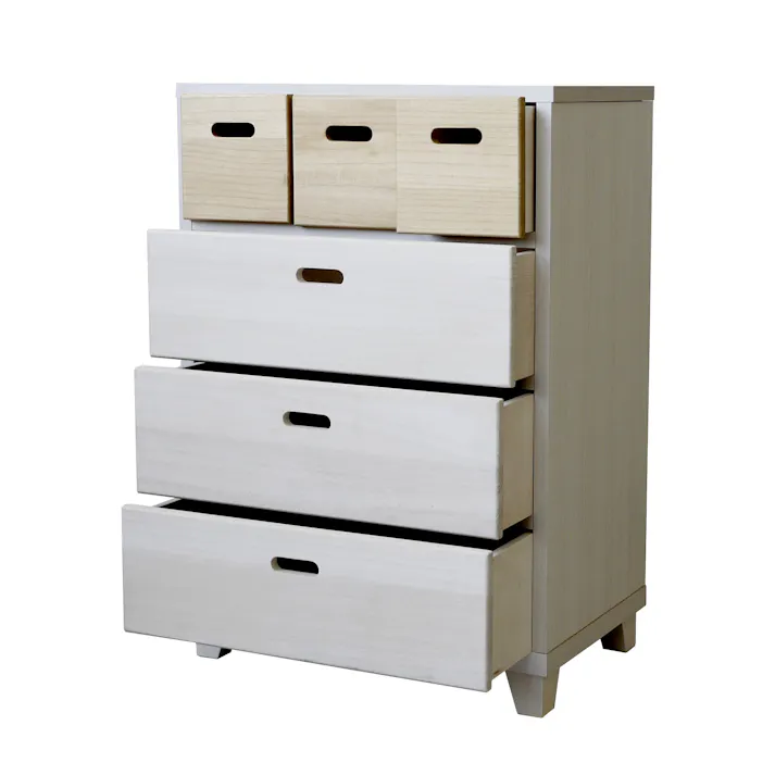 nakakei チェスト クレスト ホワイト/ナチュラル 幅60cm 4段タイプ 246514 引き出し式 収納 物入れ【別送品】