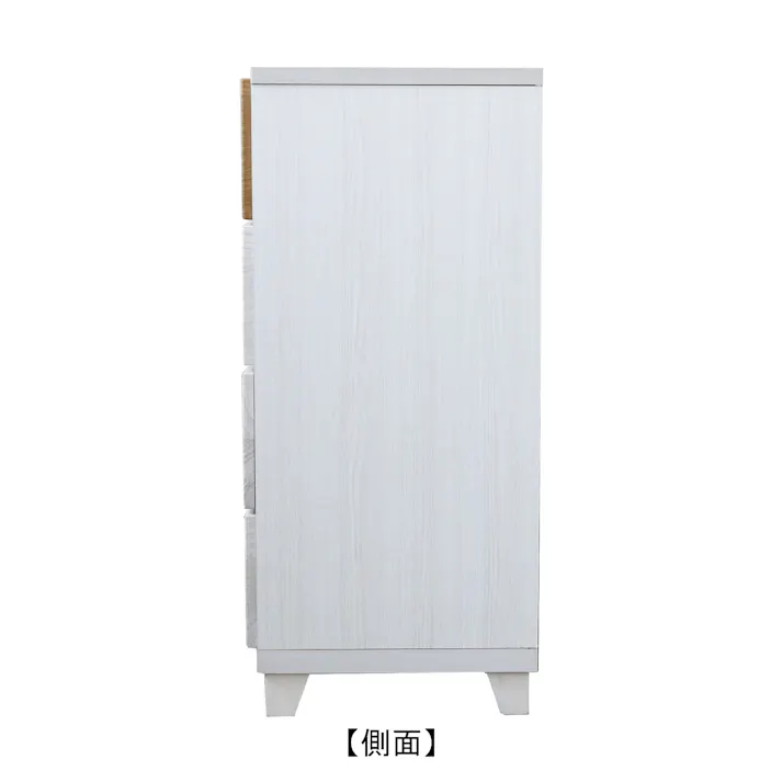 nakakei チェスト クレスト ホワイト/ナチュラル 幅60cm 4段タイプ 246514 引き出し式 収納 物入れ【別送品】