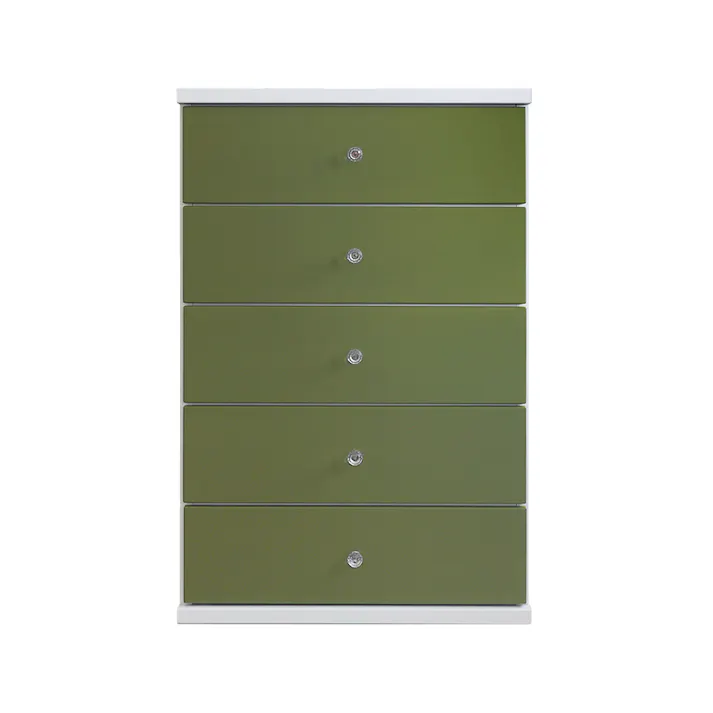 大川家具 nakakei チェスト キャンディ オリーブ 幅60cm 5段タイプ 342103 (配送方法:軒先渡し) 4550139421031【別送品】