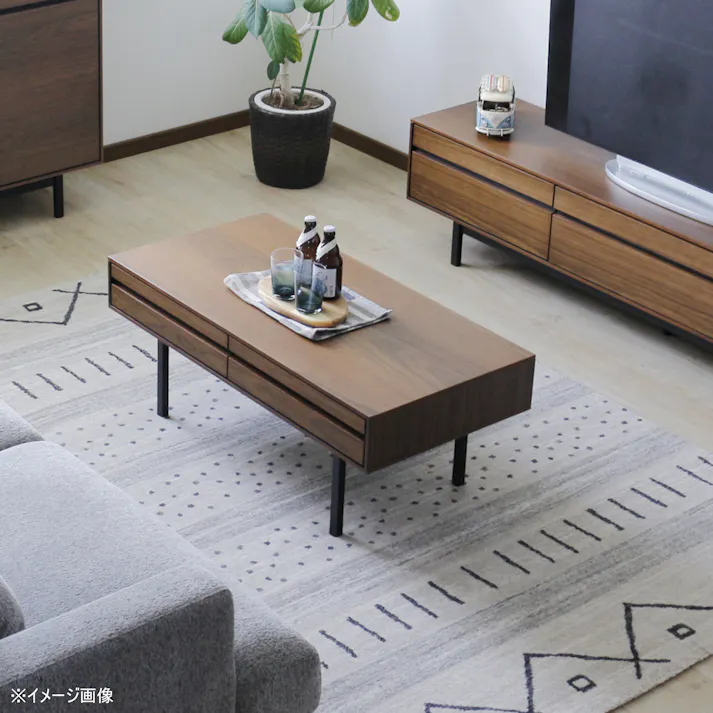 heisei センターテーブル ロゼッタ ウォールナット 幅100cm 372242 ローテーブル リビング机 机【別送品】