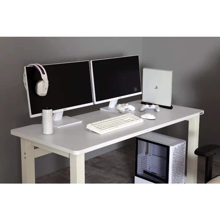 Contieaks(コンティークス) デスク ウルル ホワイト 幅140cm eスポーツ ゲーミング家具 380176 ゲーミングデスク 仕事机 机【別送品】
