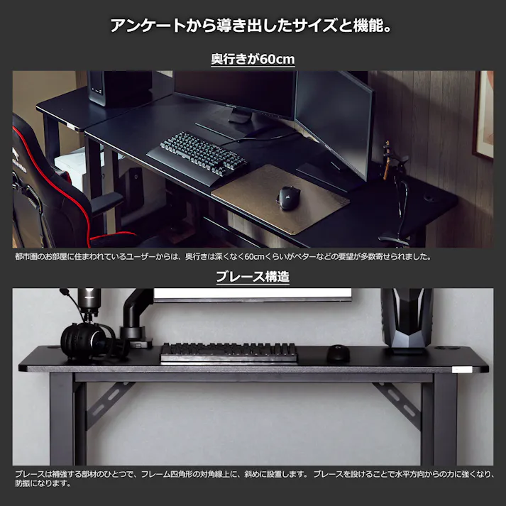 Contieaks(コンティークス) デスク グラウンズ V2 ブラック 幅140cm eスポーツ ゲーミング家具 408616 ゲーミングデスク 仕事机 机【別送品】