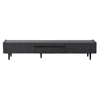 heisei テレビボード トロール ブラック 幅200cm 409141 テレビ台 テレビ収納 ローボード【別送品】