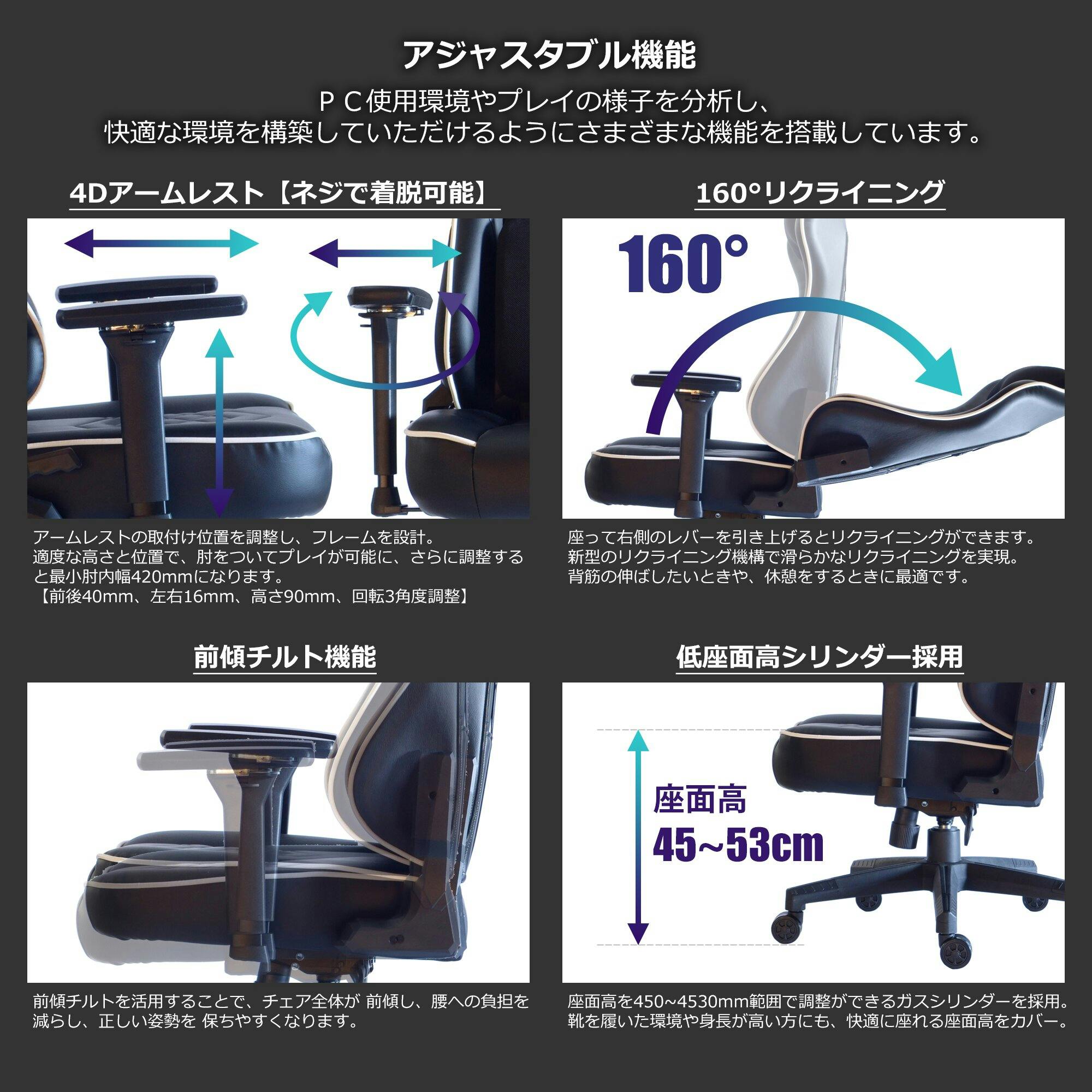 Contieaks(コンティークス) ゲーミングチェア ディアブロ EVO ブラック