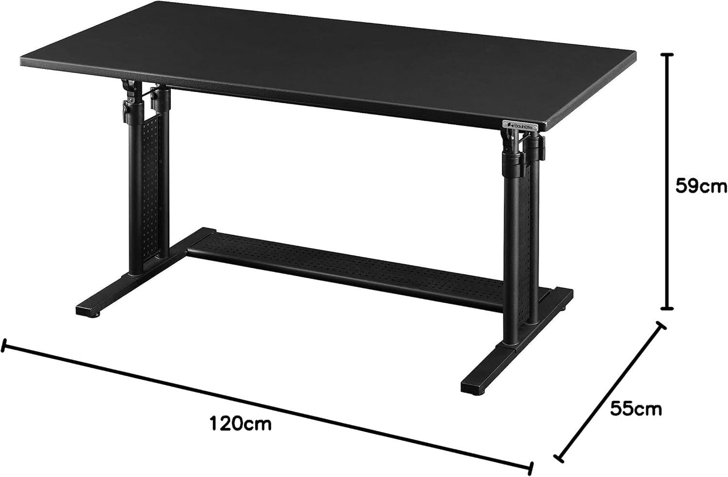 Bauhutte バウヒュッテ BHD-1200HDM-BK 昇降式デスク Bauhutte(バウヒュッテ) デスク BHD-1200M ブラック 幅120cm