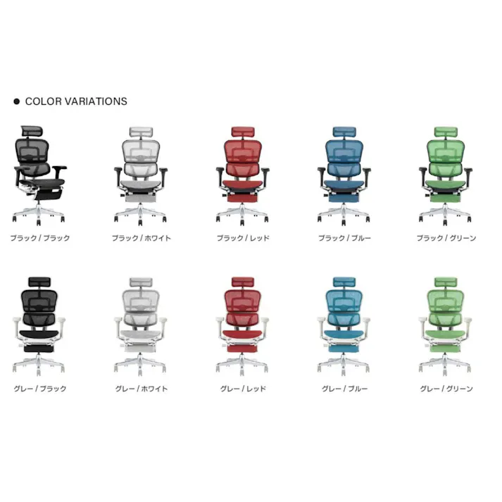 Ergohuman2(エルゴヒューマン2) オフィスチェア EHP2-LPL-DR-BF-GN 新基盤タイプ プロ2 オットマン内蔵/ヘッドレスト付き BKフレーム グリーン 445400 メッシュチェア デスクチェア 書斎椅子【別送品】