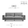 関家具 PETTO オリオ 3人掛けソファ 幅194cm PC19 スモーキーグレー 415429(配送方法:開梱設置) 4550140154294【別送品】