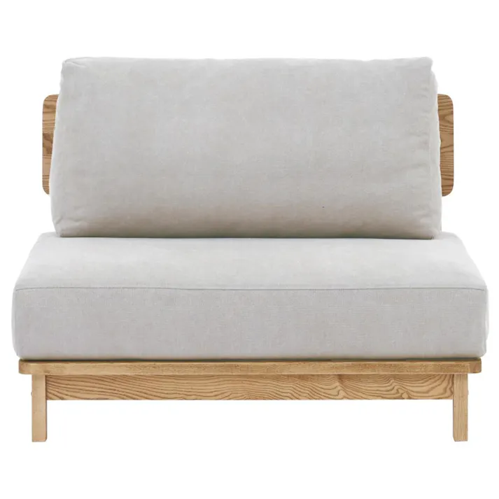 関家具 nora. 1.5人掛けソファ マナー4 キャンバス生地 アイボリー色 木フレーム アッシュ材 431871(配送方法:軒下渡し) 4550140318719【別送品】