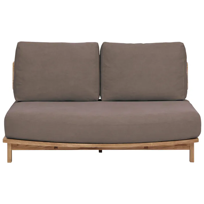 関家具 nora. 2人掛け変形ソファ マナー4 キャンバス生地 ブラウン色 木フレーム アッシュ材 431880(配送方法:開梱設置) 4550140318801【別送品】