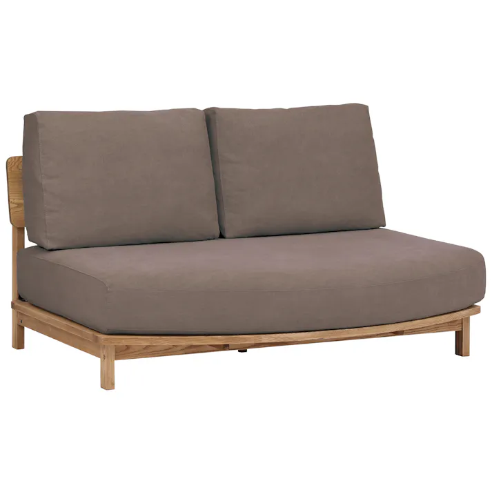 関家具 nora. 2人掛け変形ソファ マナー4 キャンバス生地 ブラウン色 木フレーム アッシュ材 431880(配送方法:開梱設置) 4550140318801【別送品】