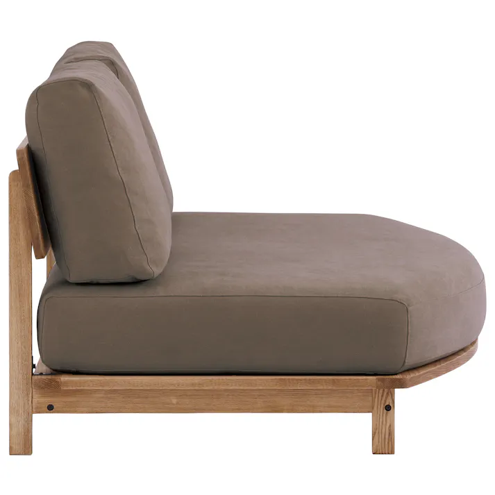 関家具 nora. 2人掛け変形ソファ マナー4 キャンバス生地 ブラウン色 木フレーム アッシュ材 431880(配送方法:開梱設置) 4550140318801【別送品】