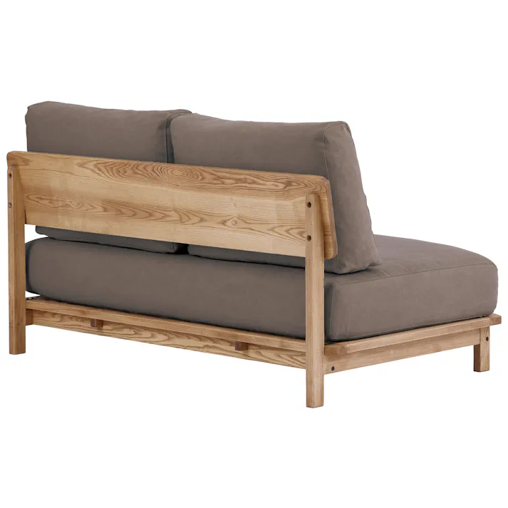 関家具 nora. 2人掛け変形ソファ マナー4 キャンバス生地 ブラウン色 木フレーム アッシュ材 431880(配送方法:開梱設置) 4550140318801【別送品】