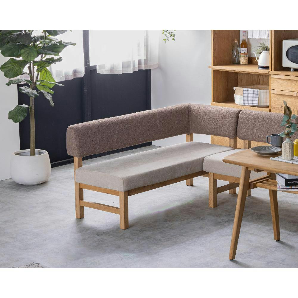 関家具 nora. 左肘ソファ メレ3 モカブラウン 座面ホワイト ダイニング