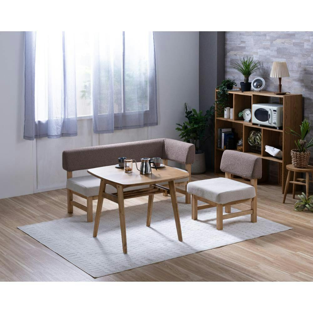 関家具 nora. 左肘ソファ メレ3 モカブラウン 座面ホワイト ダイニング