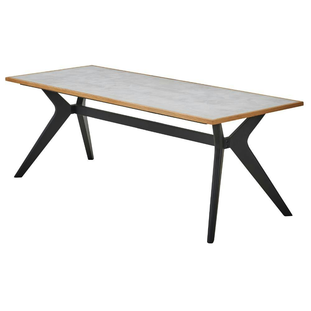 関家具 ToMeet ラミン ダイニングテーブル 幅180cm メラミン天板 ライトグレー ブラック脚 447249(配送方法:開梱設置) 4550140472 ダイニングテーブル 関家具 ToMeet ラミン ダイニングテーブル 幅180cm メラミン天板 ライトグレー ブラック脚 447249(配送方法:開梱設置) 4550140472 ダイニングテーブル