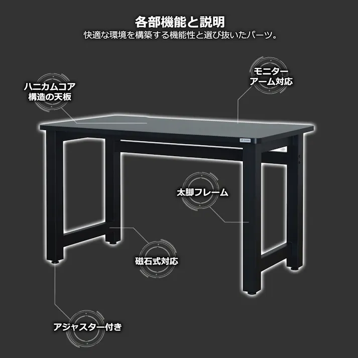 関家具 Contieaks ゲーミングデスク ウルルV2 幅120cm ブラック パソコンデスク 459727(配送方法:軒下渡し) 4550140597275【別送品】