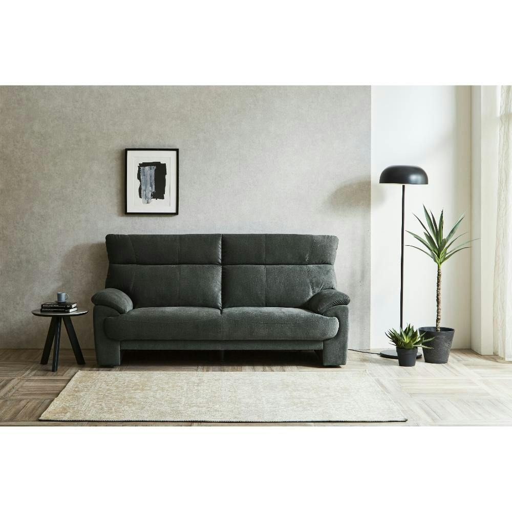 ダークグレー 2人掛けソファ ファブリック lushroom ソファ 2人掛け 3人掛け ファブリック ライトグレー