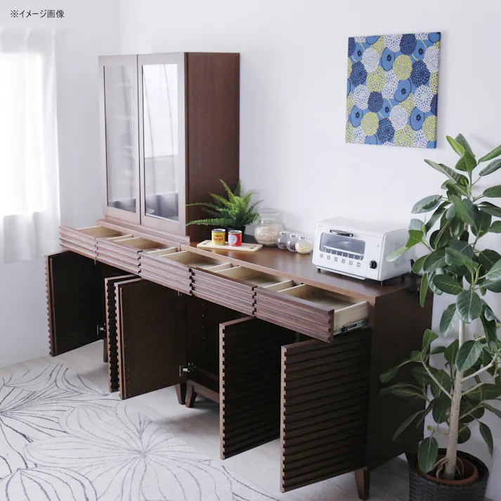 関家具 heisei カウンター シルビア2 幅120cm ブラウン 食器棚 470537(配送方法:開梱設置) 4550140705373【別送品】