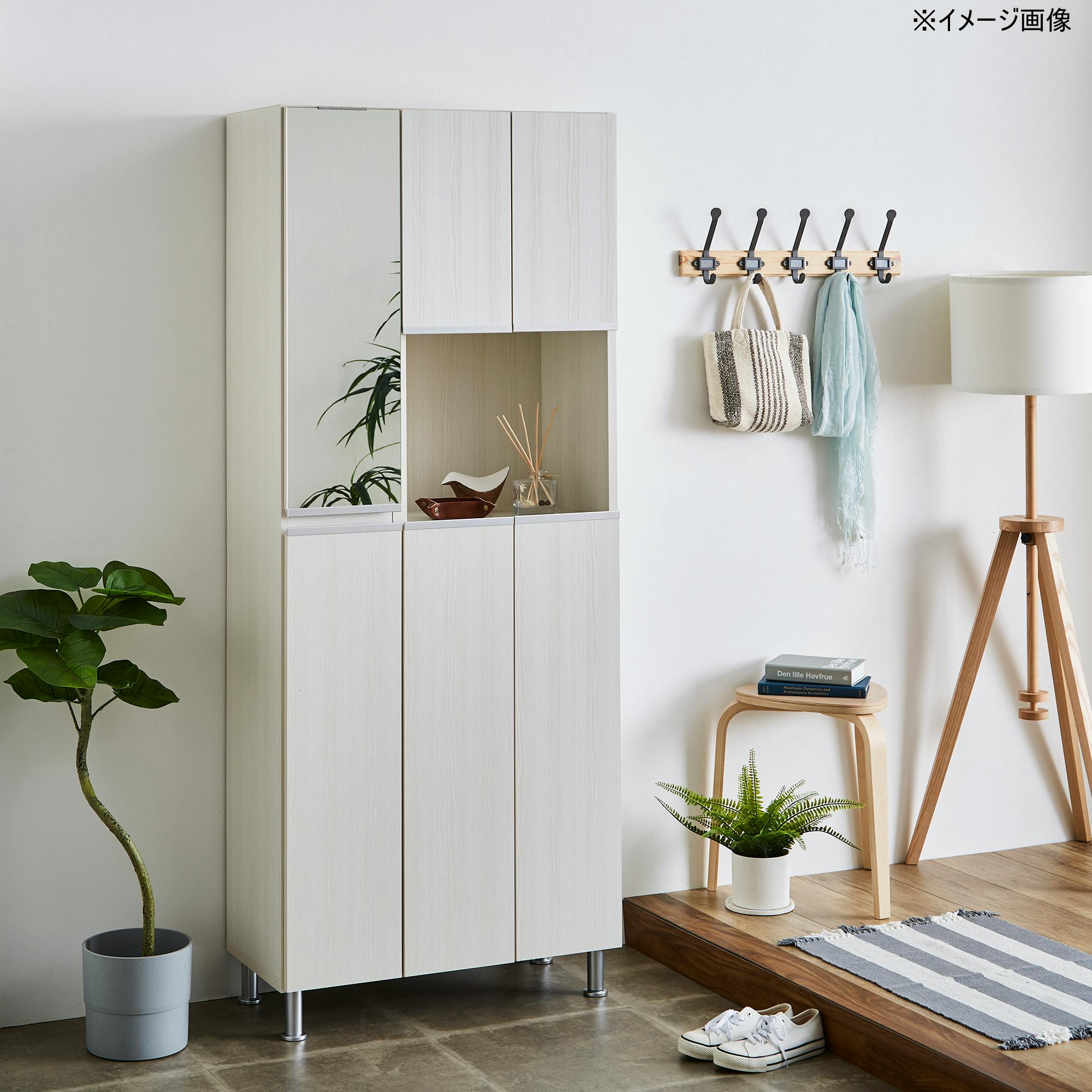 doi シューズボックス リアル 幅75cm×高さ185cm オープン収納タイプ
