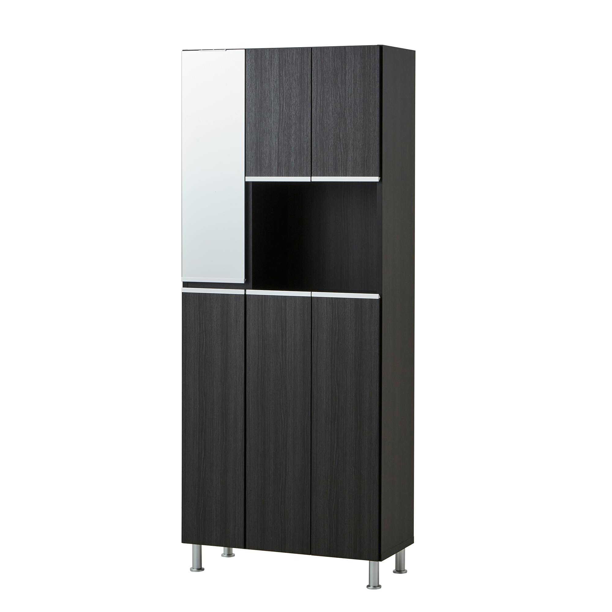 doi シューズボックス リアル 幅75cm×高さ185cm オープン収納タイプ ダークブラウン木目柄 靴入れ 玄関収納 下駄箱 377641【別送品】