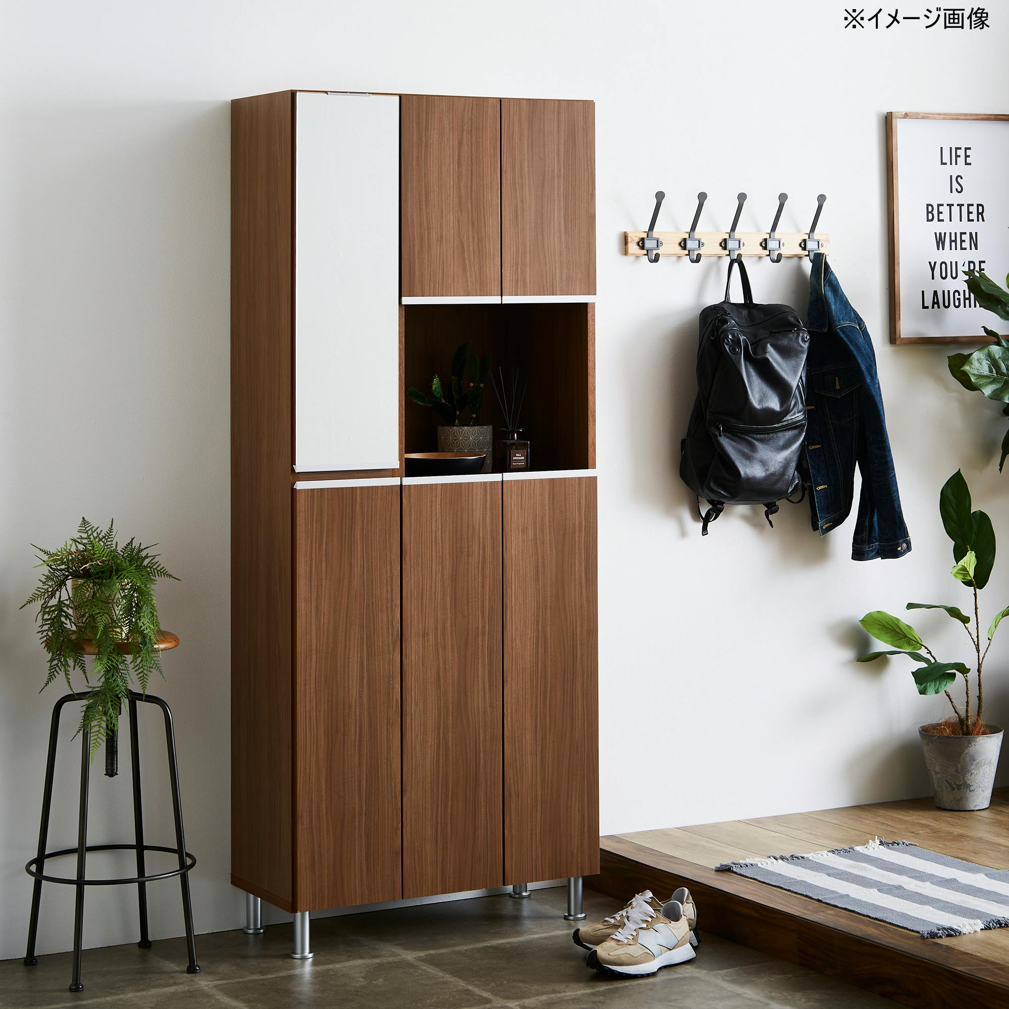 doi シューズボックス リアル 幅75cm×高さ185cm オープン収納タイプ