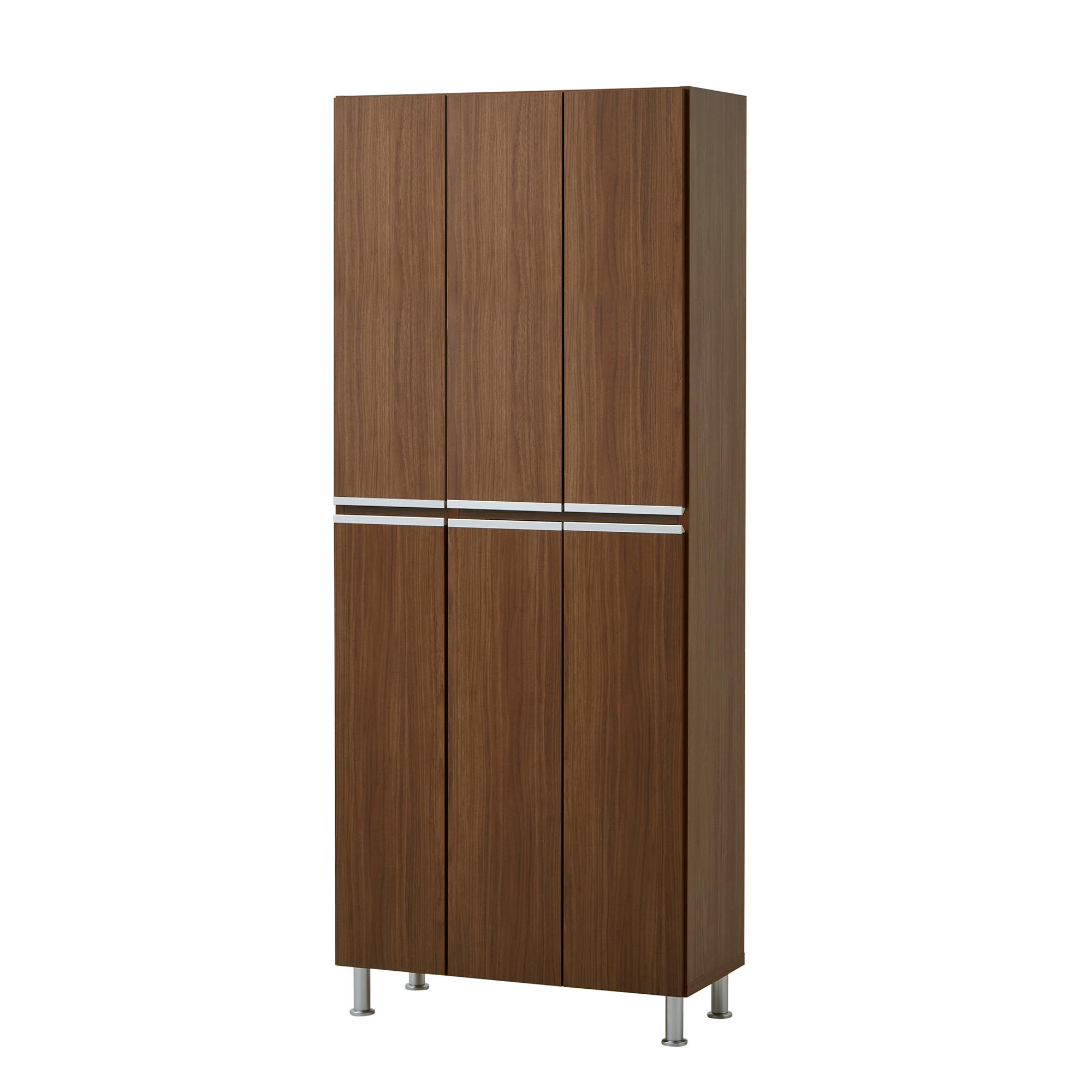 doi シューズボックス リアル 幅75cm×高さ185cm 板戸タイプ ブラウン木目柄 靴入れ 玄関収納 下駄箱 377646【別送品】