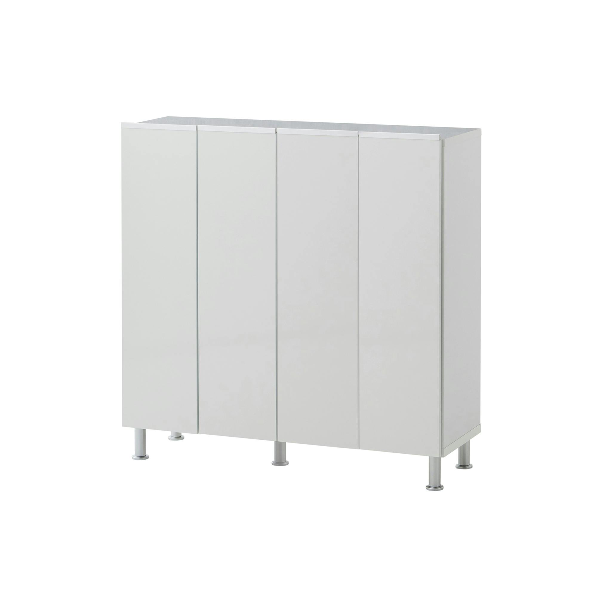 doi シューズボックス リアル 幅100cm×高さ101cm ホワイト艶有り 靴入れ 玄関収納 下駄箱 377655【別送品】