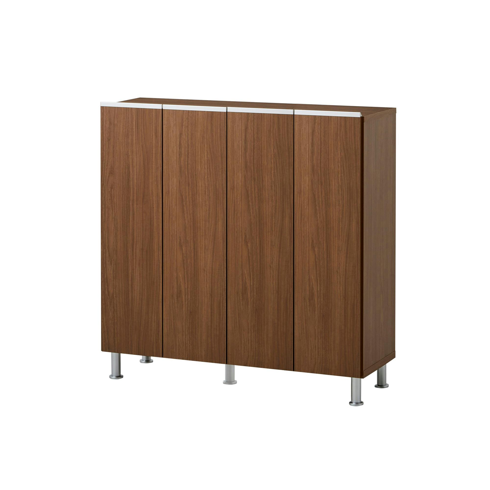 doi シューズボックス リアル 幅100cm×高さ101cm ブラウン木目柄 靴入れ 玄関収納 下駄箱 377658【別送品】