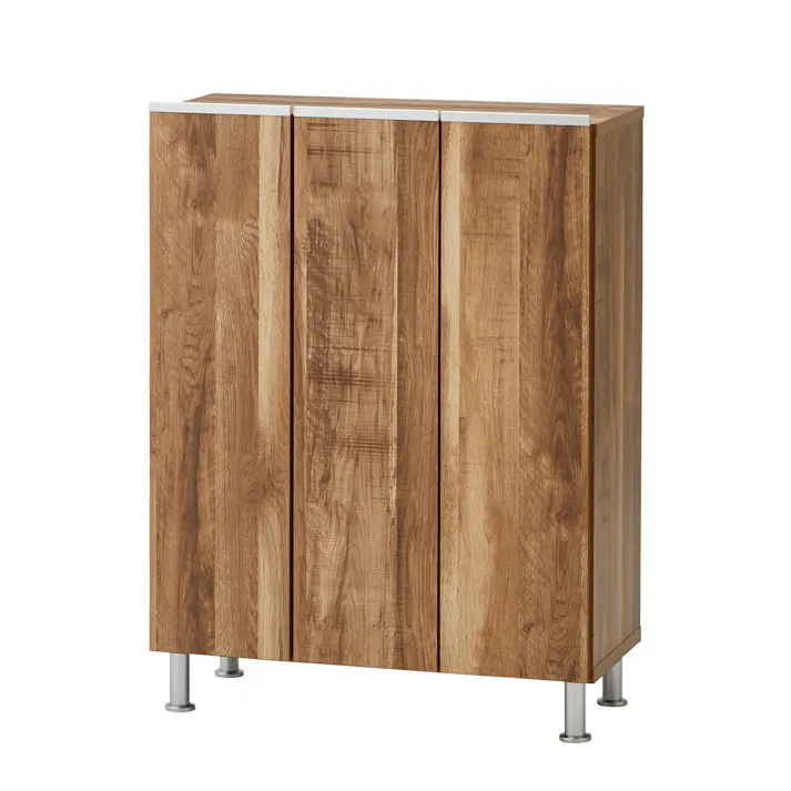 doi シューズボックス リアル 幅75cm×高さ101cm オーク柄 靴入れ 玄関収納 下駄箱 385371【別送品】