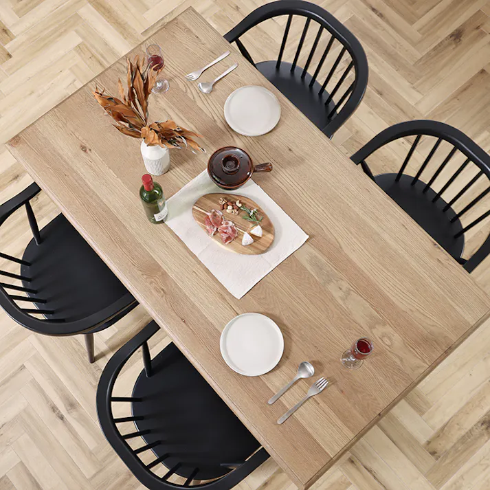 nora. ダイニングテーブル ミナ2 幅135cm ブラック/ナチュラル ツートン ダイニング 食卓 団らん 401089【別送品】