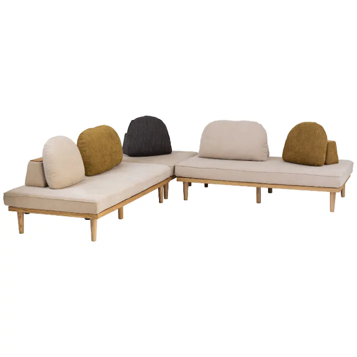 nora. バックレスト モーク Sサイズ オリーブ 背もたれ クッション 布 410561【別送品】