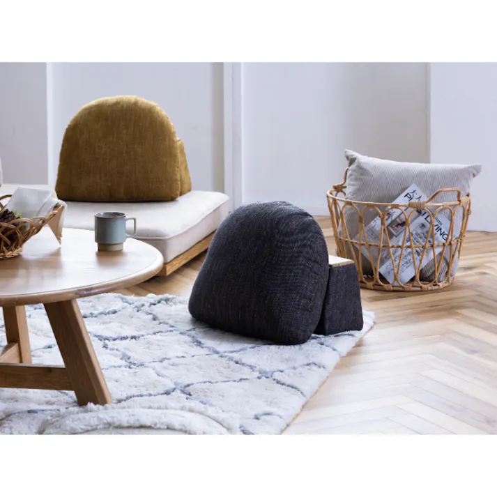 nora. バックレスト モーク Sサイズ ビター 背もたれ クッション 布 410562【別送品】