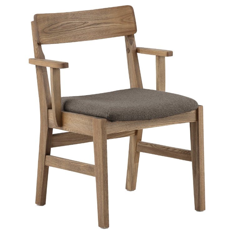 nora. ダイニングチェア チャームス2 肘付き モカブラウン 食卓椅子 団らん 食事 428641【別送品】