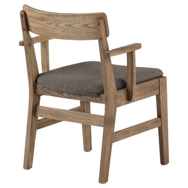 nora. ダイニングチェア チャームス2 肘付き モカブラウン 食卓椅子