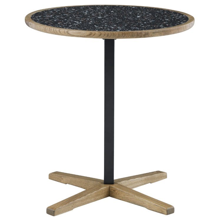 nora. ダイニングテーブル トフィー2 幅60×高さ65cm 丸型 テラゾー柄天板 ネイビー ミニテーブル カフェテーブル 食卓 432976【別送品】