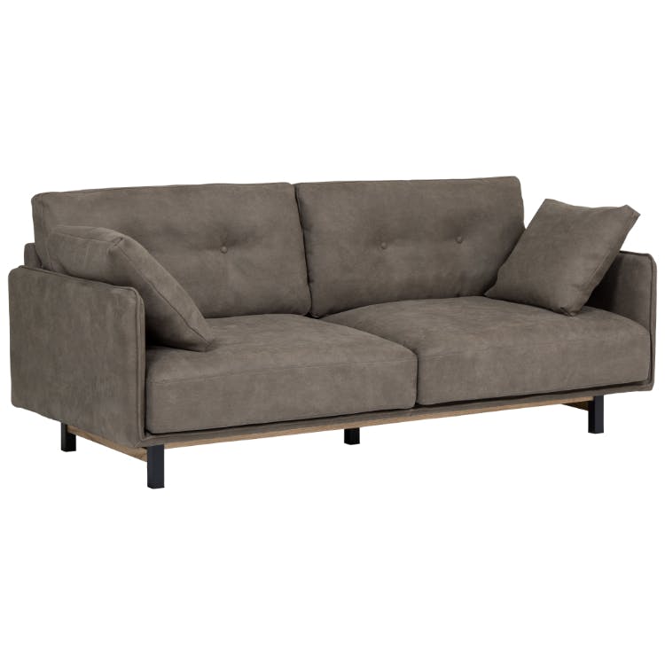 nora. ソファ ボレアス2 2.5人掛け PLT112 ヨーロピアングレー 合皮ソファ 灰色 カジュアル 445494【別送品】