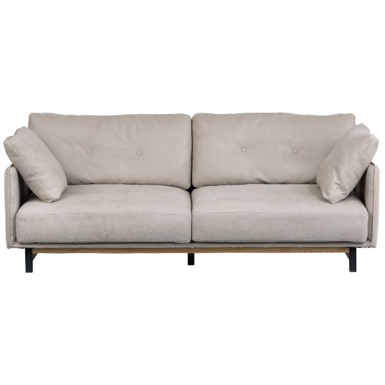 nora. ソファ ボレアス2 3人掛け PLT111 プラチナグレー 合皮ソファ 灰色 カジュアル 445495【別送品】