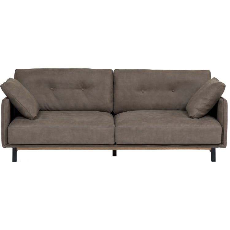 nora. ソファ ボレアス2 3人掛け PLT112 ヨーロピアングレー 合皮ソファ 灰色 カジュアル 445496【別送品】