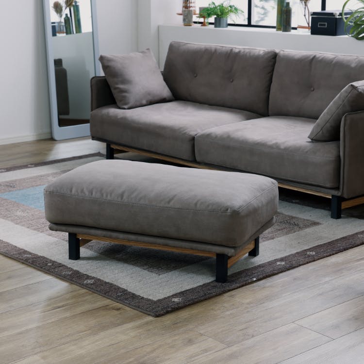 nora. ソファ ボレアス2 オットマン PLT112 ヨーロピアングレー 合皮