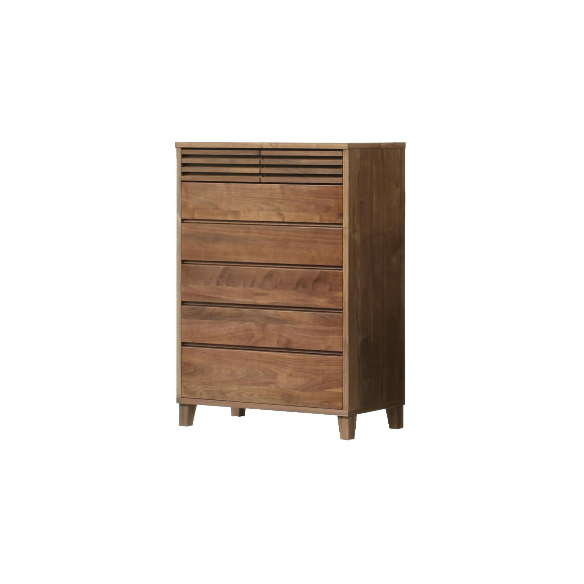 oka ハイチェスト バジル 幅90cm 6段 ウォールナット タンス 収納家具 リビング収納 446365【別送品】