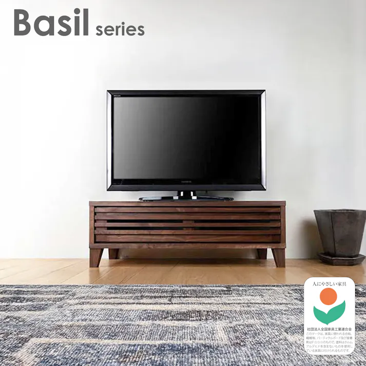 oka テレビボード バジル 幅104cm ウォールナット テレビ台 オーディオデッキ ローボード 446373【別送品】