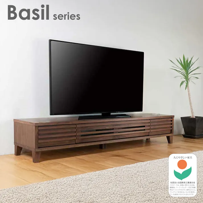 oka テレビボード バジル 幅180cm ウォールナット テレビ台 オーディオデッキ ローボード 446377【別送品】